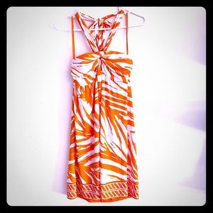 Orange/white summer dress